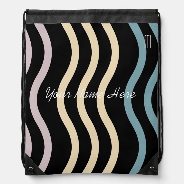 Your Custom Cool Stripes Drawstring Backpack (Front)