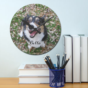Your Custom Dog Photo Pet Round Clock