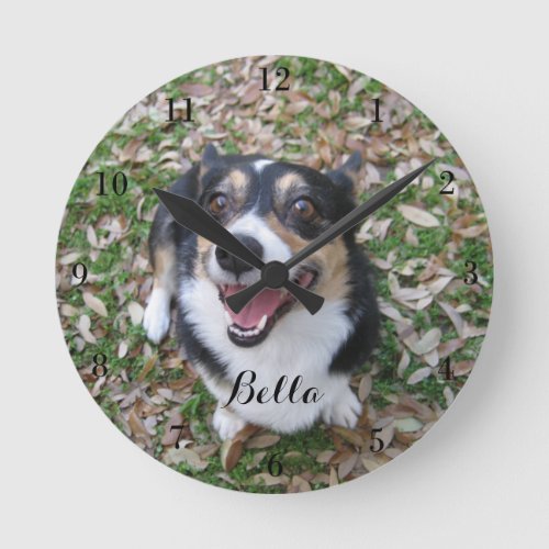 Your Custom Dog Photo Pet Round Clock