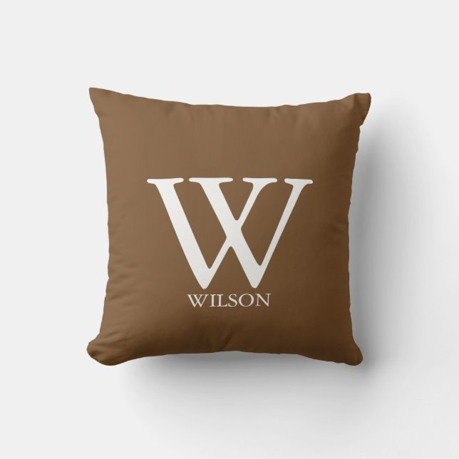 Your Custom Family monogrammed Throw Pillow (Front)