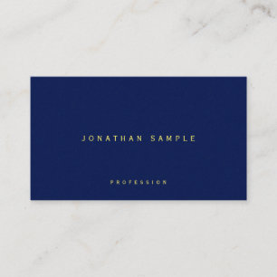 Your Custom Gold Color Text Luxury Thick Blue Business Card