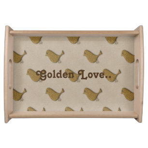 Your Custom Golden Bird Pattern Tray