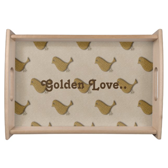 Your Custom Golden Bird Pattern Tray (Front)