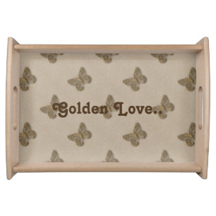Your Custom Golden Butterfly Pattern Tray