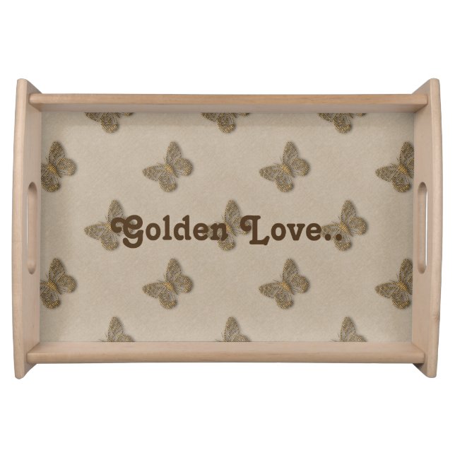 Your Custom Golden Butterfly Pattern Tray (Front)