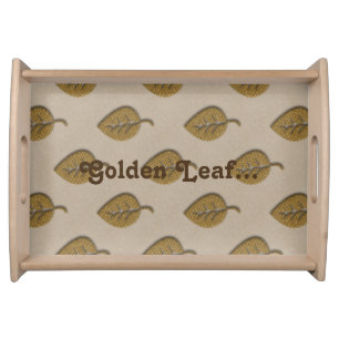 Your Custom Golden Leaf Pattern Tray