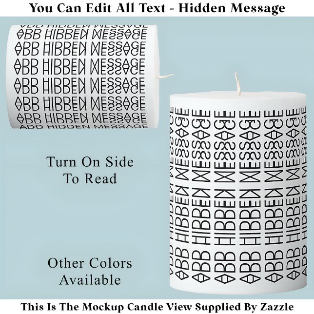 Your Custom Hidden Message 149BW Novelty Pillar Candle (Creator Uploaded)