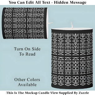 Your Custom Hidden Message 149WB Novelty Pillar Candle