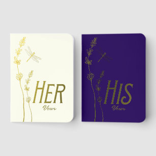 Your Custom His Hers Wedding Vows  Foil Vow Books