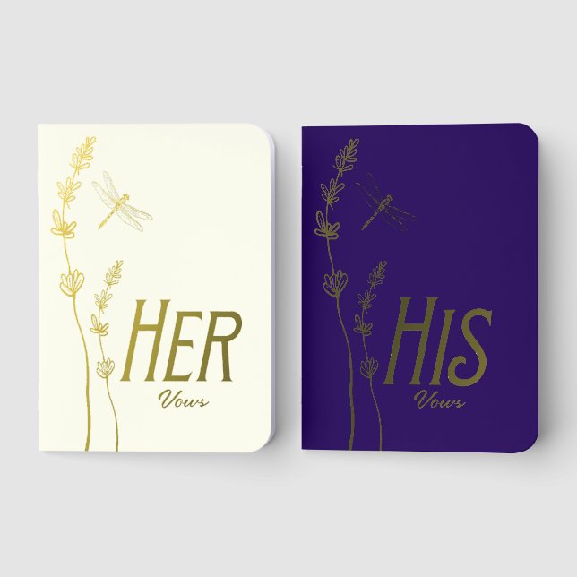 Your Custom His Hers Wedding Vows  Foil Vow Books (Front)