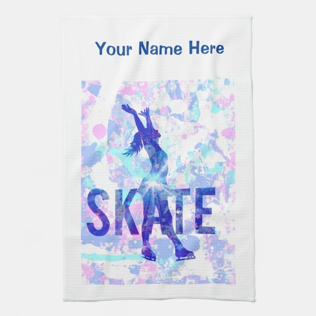 Your Custom Image Figure Skating Blade Wipe Kitchen Towel (Vertical)
