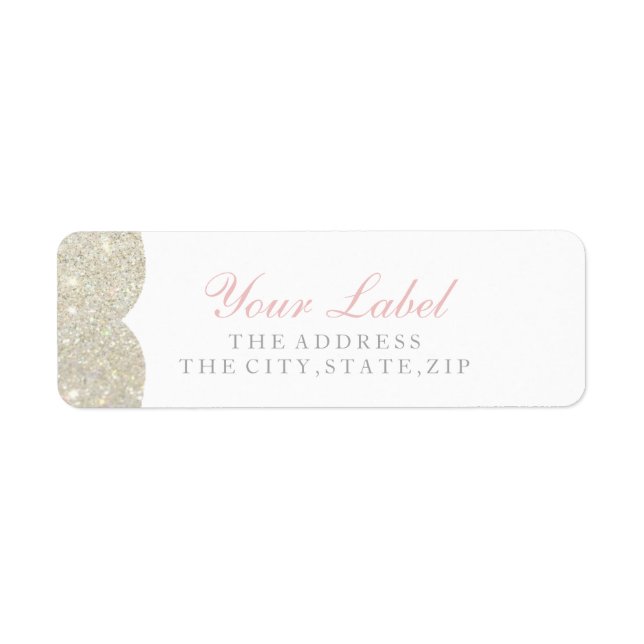 Your Custom Label - Glittered Crest Fab White G2 (Front)