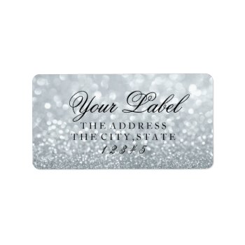 Your Custom Label - Silver Glitter Fab by Evented at Zazzle