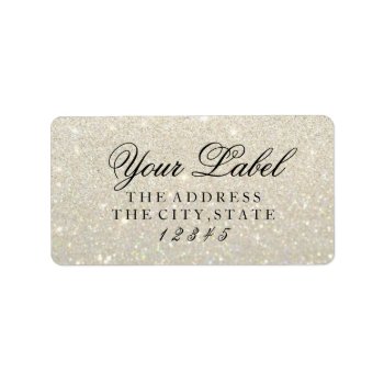Your Custom Label - White Gold Glit Fab by Evented at Zazzle