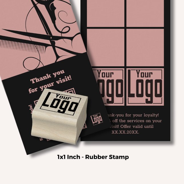 Your Custom Logo - 1" Square - Loyalty Card Rubber Stamp (Your Custom Logo - 1" Square - Loyalty Card Rubber Stamp)