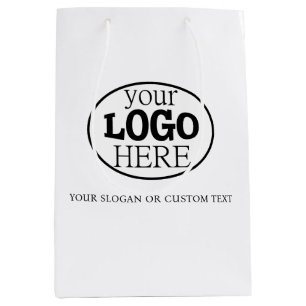 Your Custom Logo and Text Medium Gift Bag
