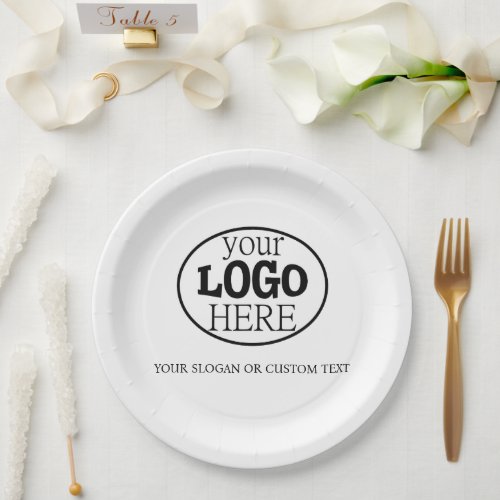 Your Custom Logo and Text Paper Plates