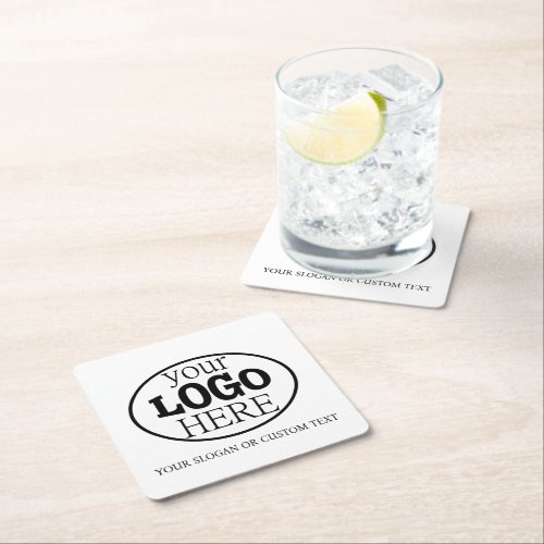 Your Custom Logo and Text Square Paper Coaster