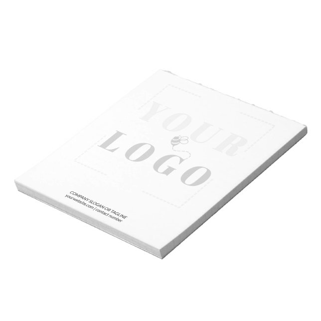 Your Custom Logo Black and White Faded Background Notepad (Rotated)