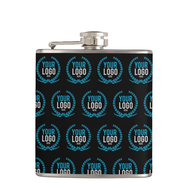 Your Custom Logo | Image All Over Patterned Flask (Front)
