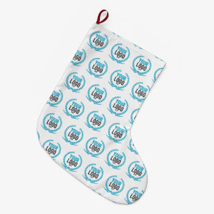 Your Custom Logo Image All Over Patterned Large Christmas Stocking