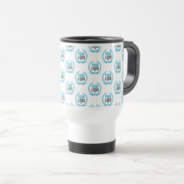 Your Custom Logo | Image All Over Patterned Travel Mug (Front Right)