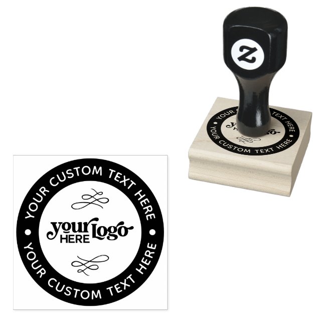 Your Custom Logo  Personalized Monogram or Text Rubber Stamp (Stamped)