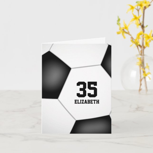 your custom message simple soccer sports greeting card (Yellow Flower)