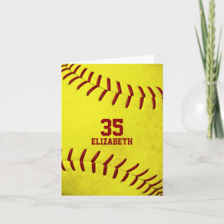 your custom message simple softball greeting card