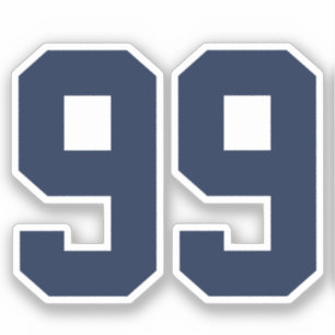 Your Custom Midnight Navy Blue Jersey Number Sticker