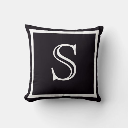 Your Custom monogram dark blue purple Throw Pillow