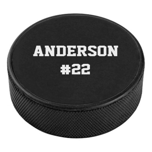 Your Custom Name Number _ Choose Background Color Hockey Puck