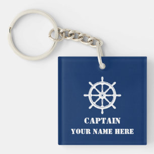 Your Custom Name Or Boat Name Ships Wheel Helm Keychain