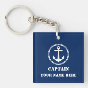 Your Custom Name Or Boat Name With Sea Anchor Keychain
