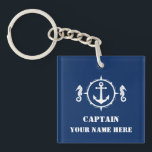 Your Custom Name Or Boat Name With Seahorse Anchor Keychain<br><div class="desc">Your Custom Name Or Boat Name With Seahorse Anchor Keychain.</div>