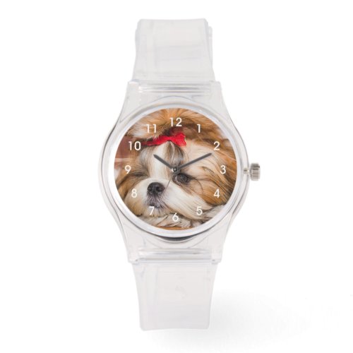 Your custom pet dog puppy photo with clock face watch