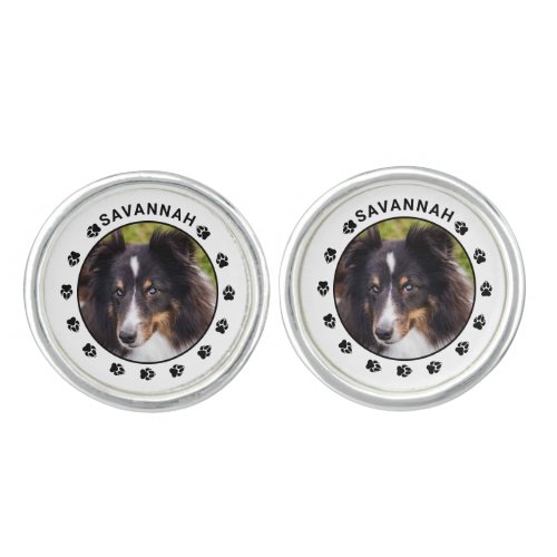Your Custom Pet Photo With Name  Paws Cufflinks