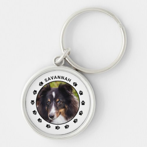 Your Custom Pet Photo With Name  Paws Keychain