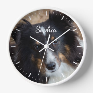 Your Custom Photo And Text &amp; Any Color Clock Face