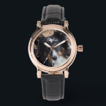 Your Custom Photo And Text & Any Color Clock Face Watch<br><div class="desc">Personalize with your own photo and custom text. The clock face is made of simple lines that can be changed to any color.</div>