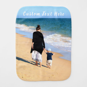 Your Custom Photo Baby Burp Cloth Personalize Text