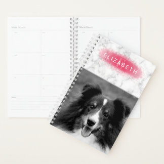 Your Custom Photo &amp; Faux Marble Texture With Pink Planner