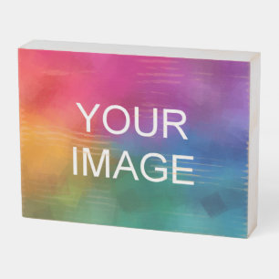 Your Custom Photo Image or Business Logo Template Wooden Box Sign