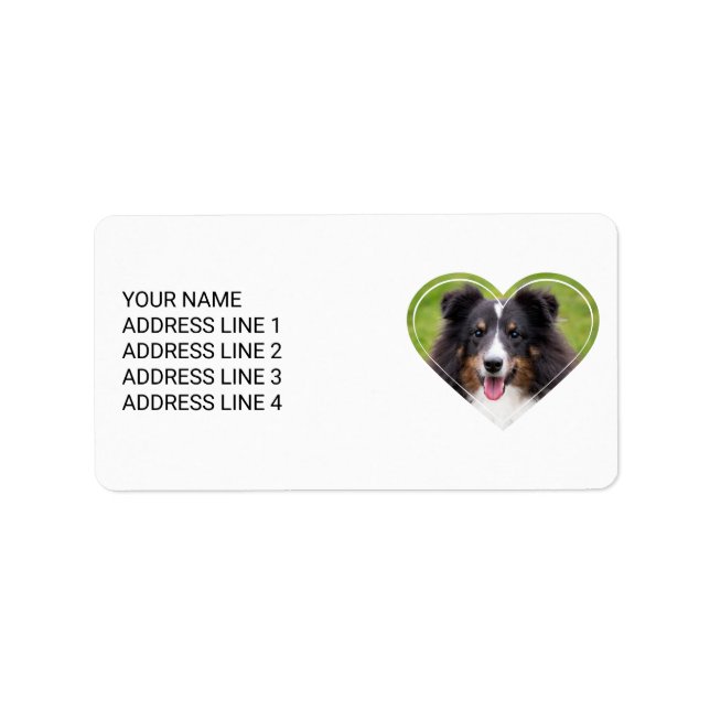 Your Custom Photo In Heart Shape With Custom Text Label (Front)