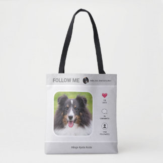 Your Custom Photo In Social Media Inspired Design Tote Bag