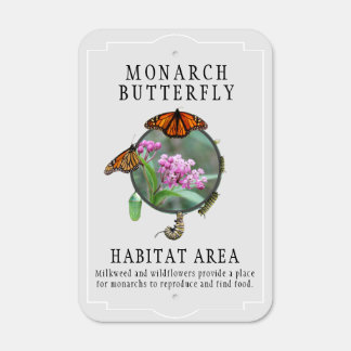 Your Custom Photo Monarch Life Cycle Habitat Metal Sign