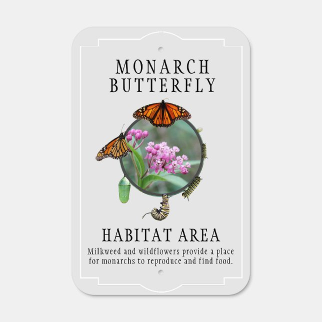 Your Custom Photo Monarch Life Cycle Habitat Metal Sign (Front)