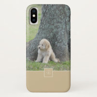 Your Custom Photo & Monogram Neutral Tan & Cream iPhone XS Case
