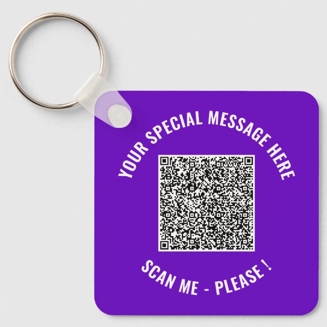 Your Custom QR Code and Text Keychain Example (Front)