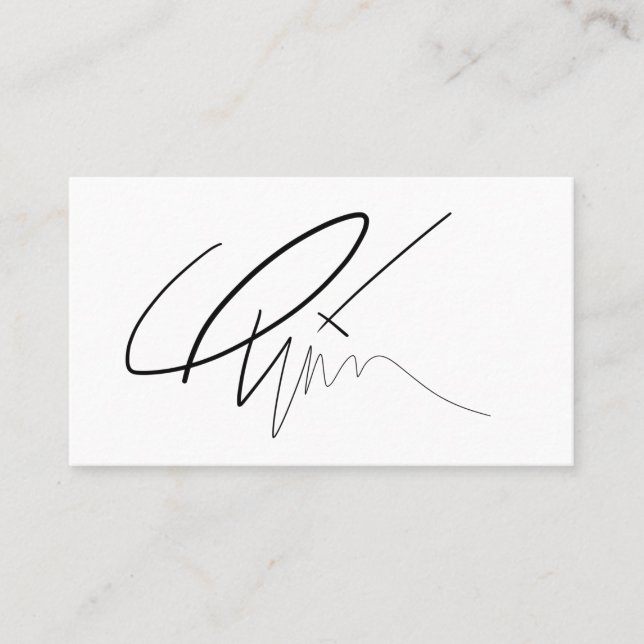 Your Custom Signature  Business Card (Front)